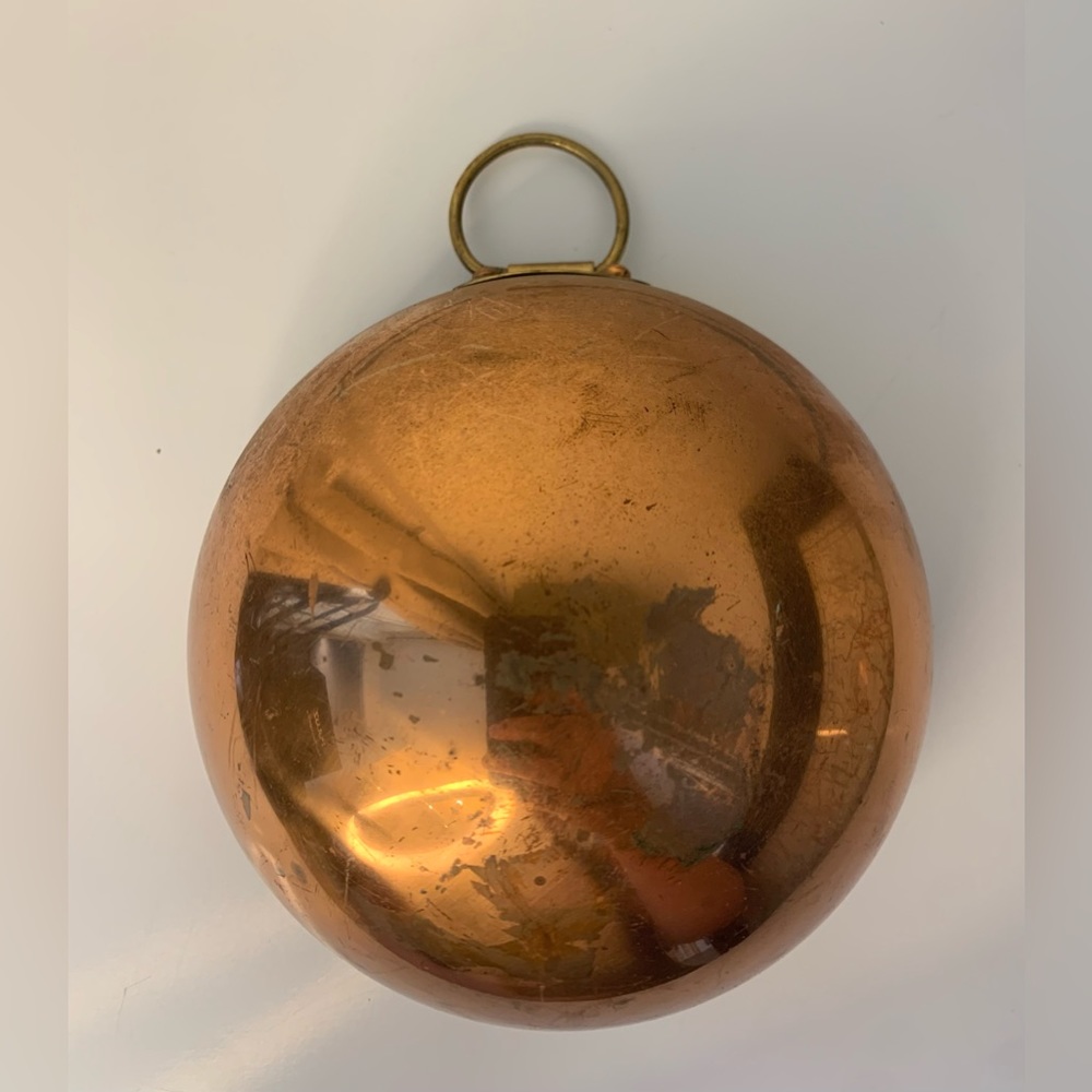 Vintage Antique COPPER Mixing Bowl, Loop for Wall Hanging, 6in Diameter